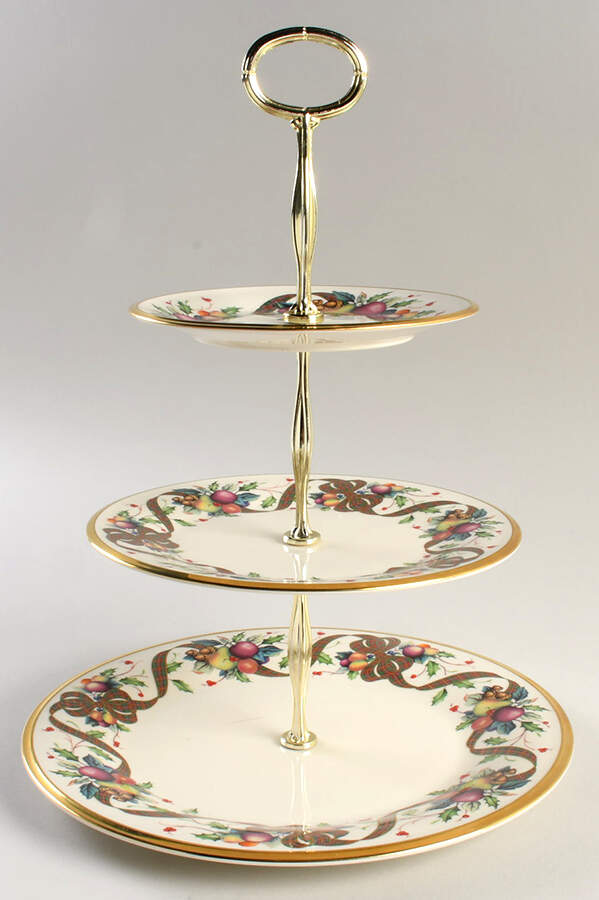 Holiday Tartan 13 7/8"-14 1/4" 3-Tiered Serving Tray(DP,SP,BB) HC by Lenox-1