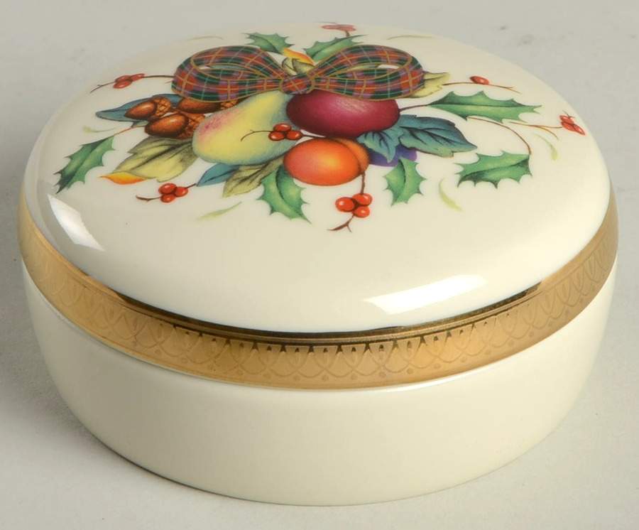 Holiday Tartan 4" Round Box & Lid by Lenox-1