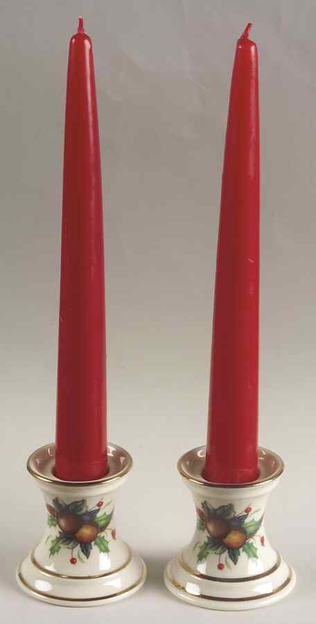 Holiday Tartan 2" Candlestick - Set of 2 with Candles by Lenox-1