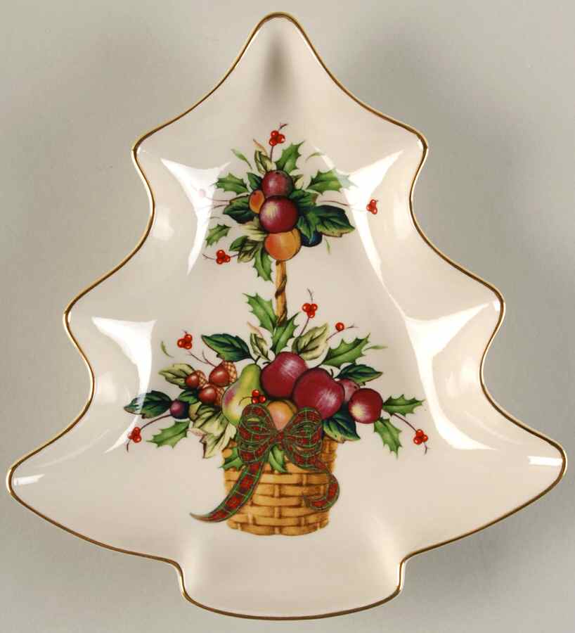 Holiday Tartan 1 Part Medium Tree Shaped Dish by Lenox-1