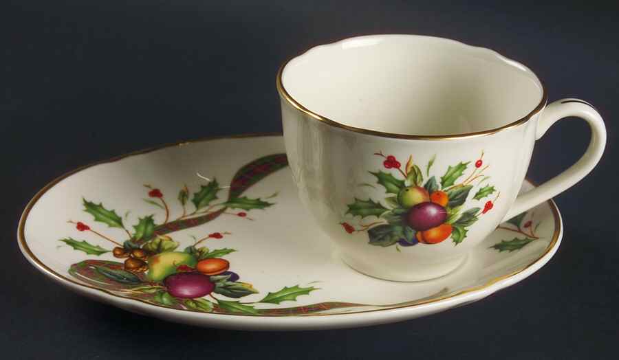 Holiday Tartan Dessert Plate & Cup Set by Lenox-1