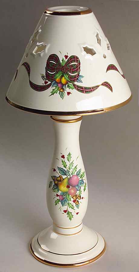 Holiday Tartan Candlestick Lamp & Shade by Lenox-1