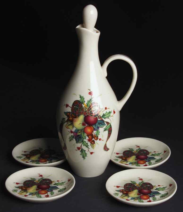 Holiday Tartan Oil Jar/Cruet with 4 Dipping Bowls by Lenox-1