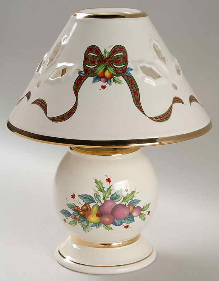 Holiday Tartan Tea Light Lamp with Shade by Lenox-1