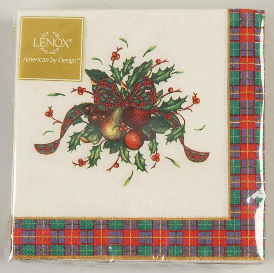 Holiday Tartan Package of Paper Cocktail Napkins by Lenox-1