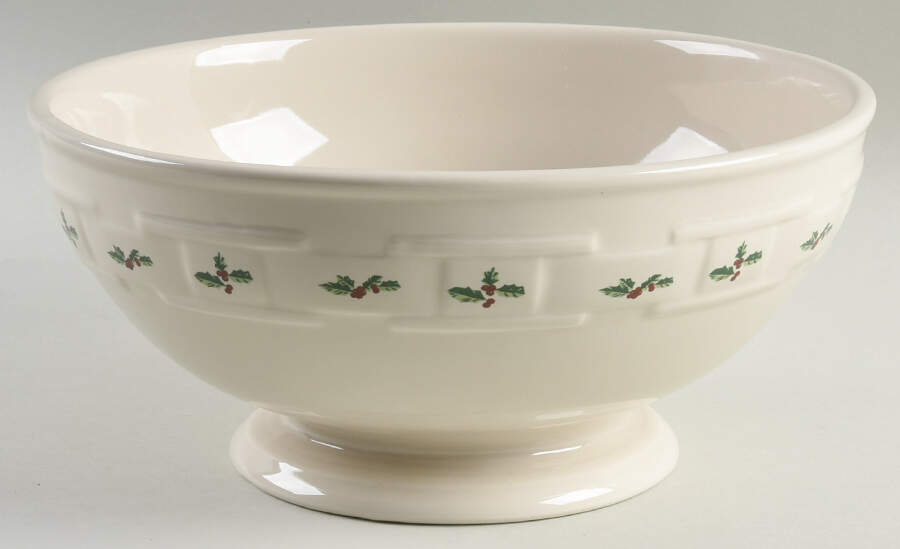 Holly 10" Footed Bowl by Longaberger-1