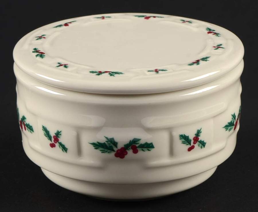 Holly Custard/Dip Cup & Lid/Coaster Set by Longaberger-1