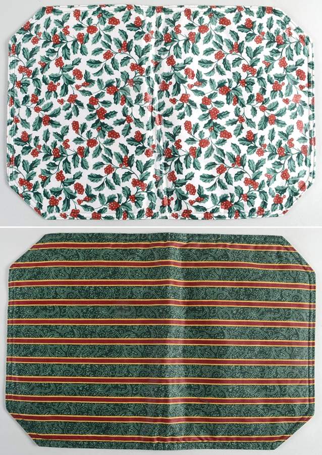 Holly Reversible Cloth Placemat by Longaberger-1