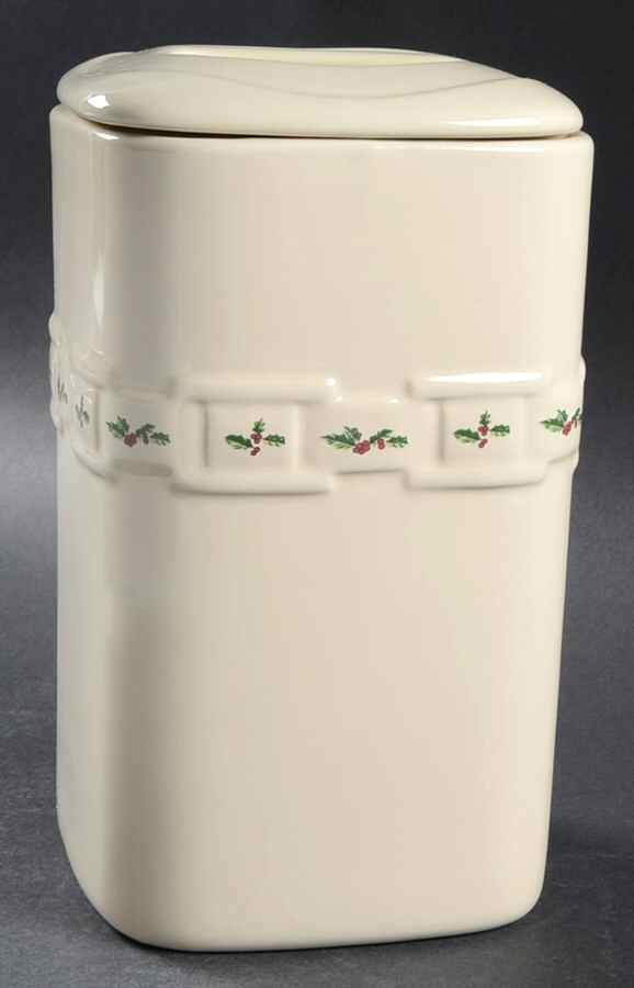 Holly Large Square Canister & Lid by Longaberger-1