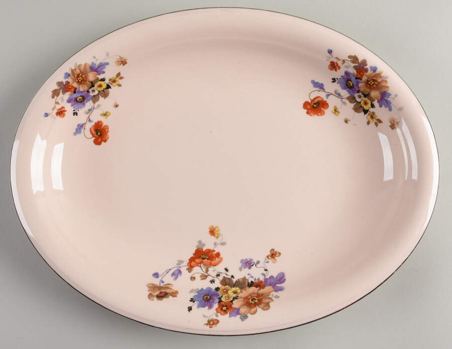 Springtime 13" Oval Serving Platter by Limoges-American-1