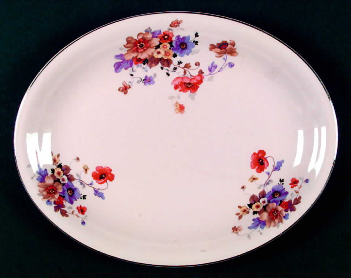 Springtime 11" Oval Serving Platter by Limoges-American-1