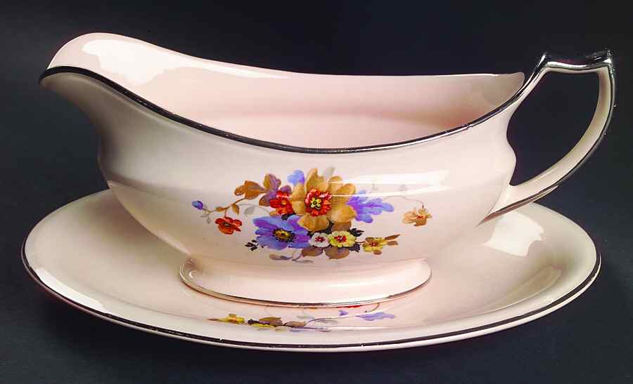 Springtime Gravy Boat & Underplate/Relish by Limoges-American-1