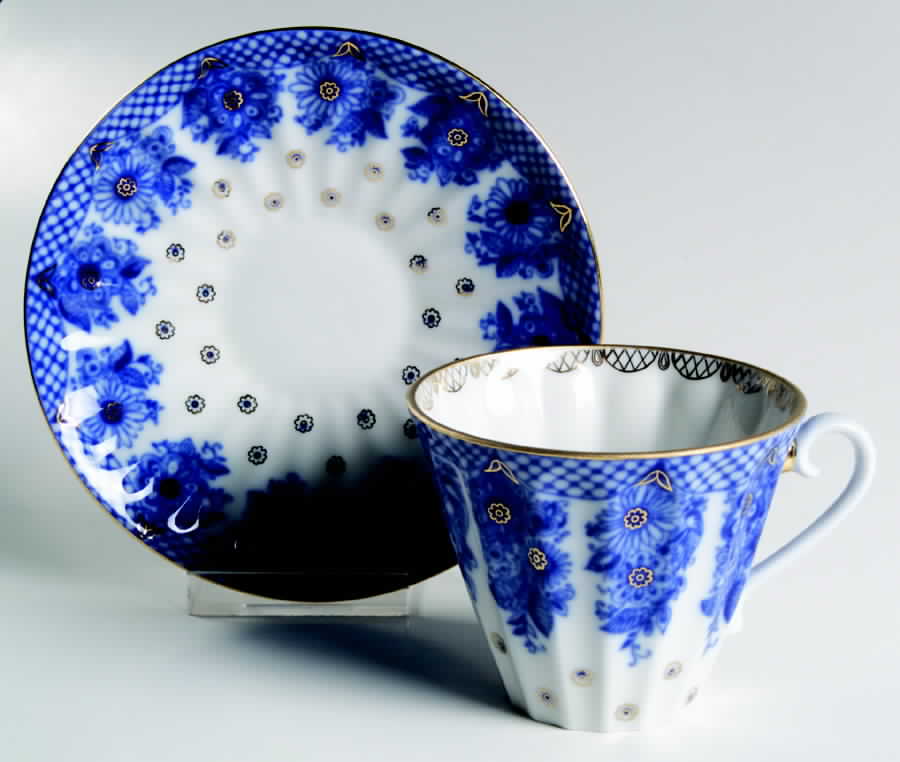 Bridesmaid (Baskets) Flat Cup & Saucer Set by Lomonosov-1