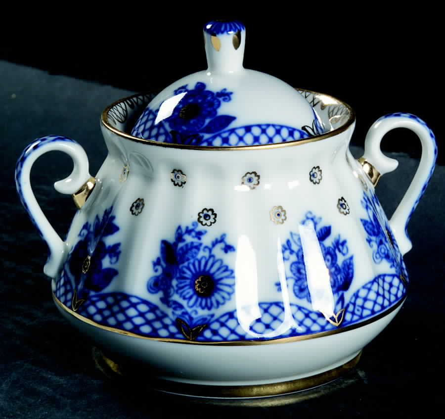 Bridesmaid (Baskets) Sugar Bowl & Lid by Lomonosov-1