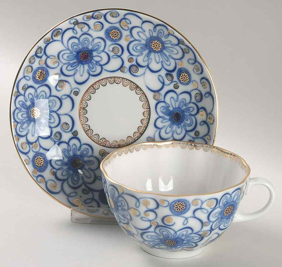 Winding Twig Flat Cup & Saucer Set by Lomonosov-1