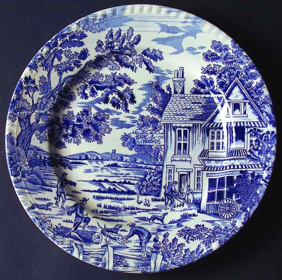 English Style Blue Dinner Plate by Luneville-1