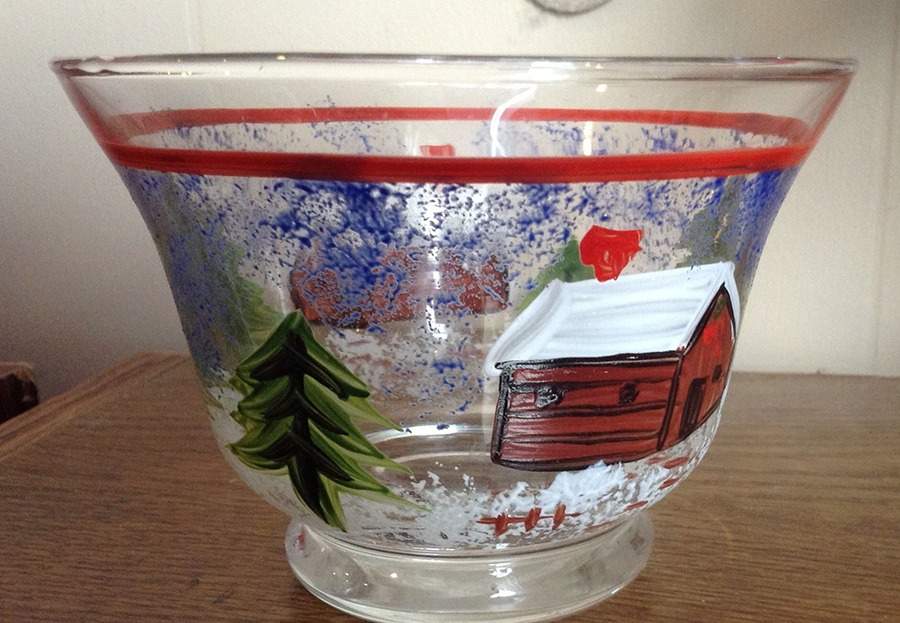 Holiday Mountain Lodge 4" Glassware All Purpose Bowl by Livingquarters-1
