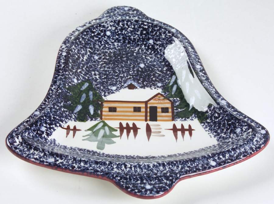 Holiday Mountain Lodge Bell Shaped Plate by Livingquarters-1