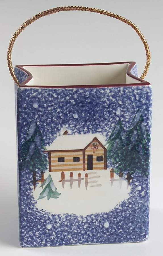 Holiday Mountain Lodge 5" Bag Vase by Livingquarters-1