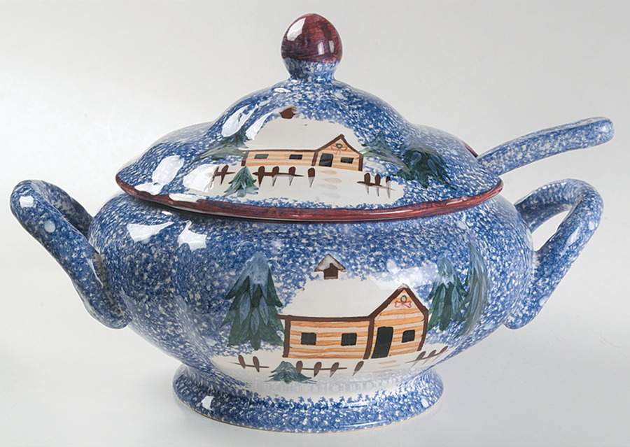 Holiday Mountain Lodge Tureen & Lid w/Ladle by Livingquarters-1