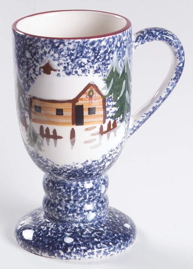 Holiday Mountain Lodge Pedestal Mug by Livingquarters-1