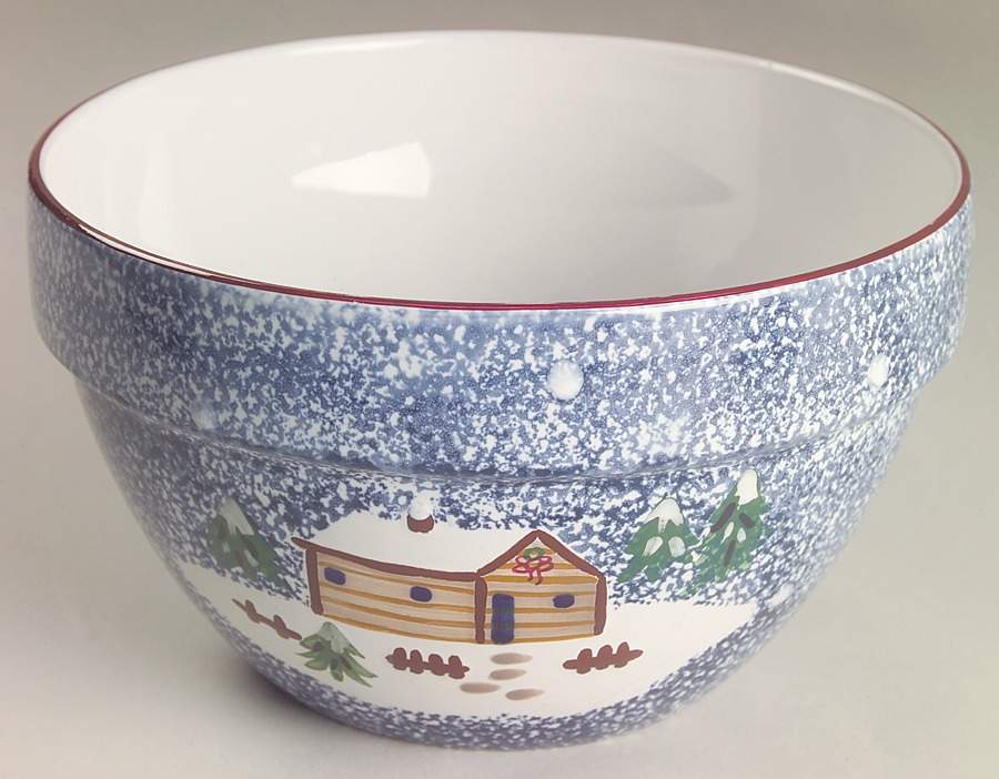 Holiday Mountain Lodge 9" Mixing Bowl by Livingquarters-1