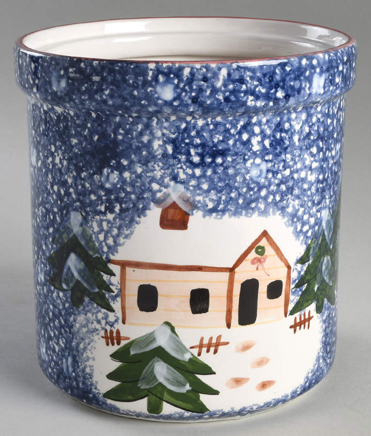 Holiday Mountain Lodge Cookie Jar No Lid by Livingquarters-1