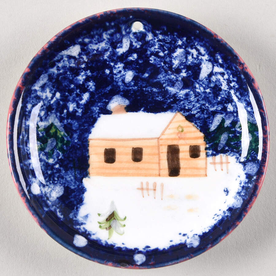 Holiday Mountain Lodge Ornament by Livingquarters-1
