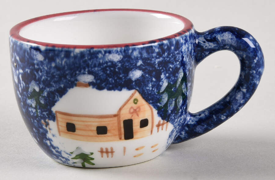 Holiday Mountain Lodge Flat Demitasse Cup by Livingquarters-1