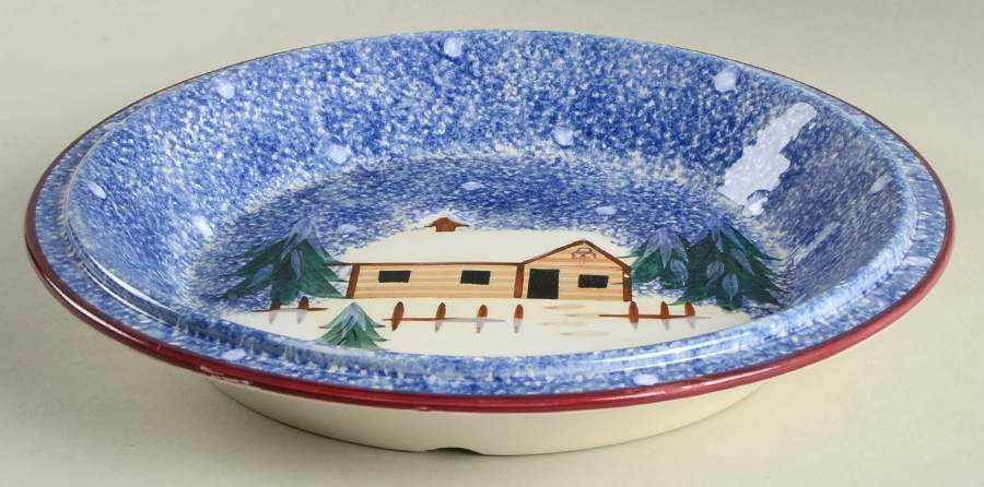 Holiday Mountain Lodge 11" Pie Baking Plate by Livingquarters-1