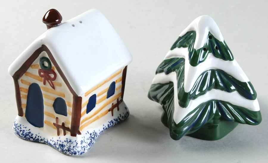 Holiday Mountain Lodge Figural Salt & Pepper Set by Livingquarters-1