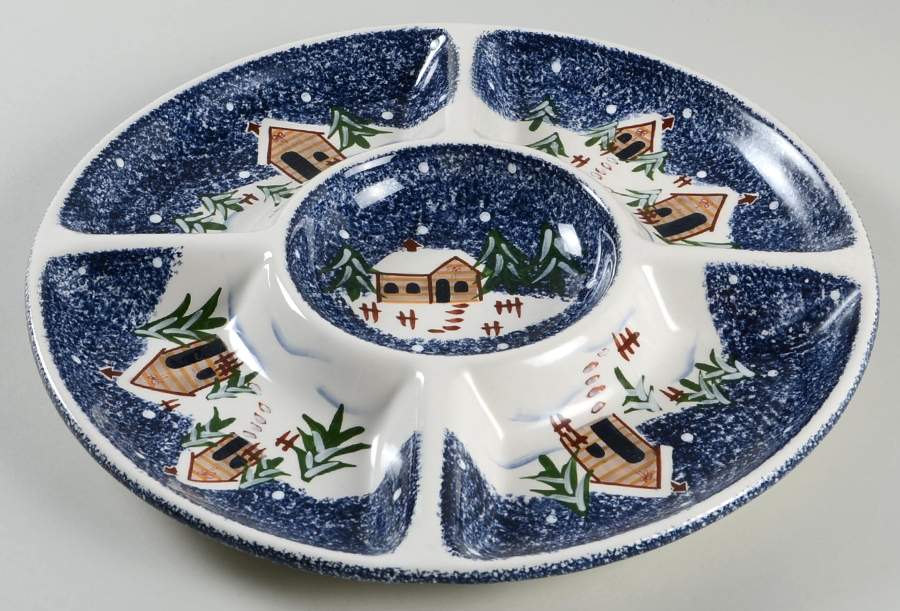 Holiday Mountain Lodge 1 Piece Chip & Dip by Livingquarters-1