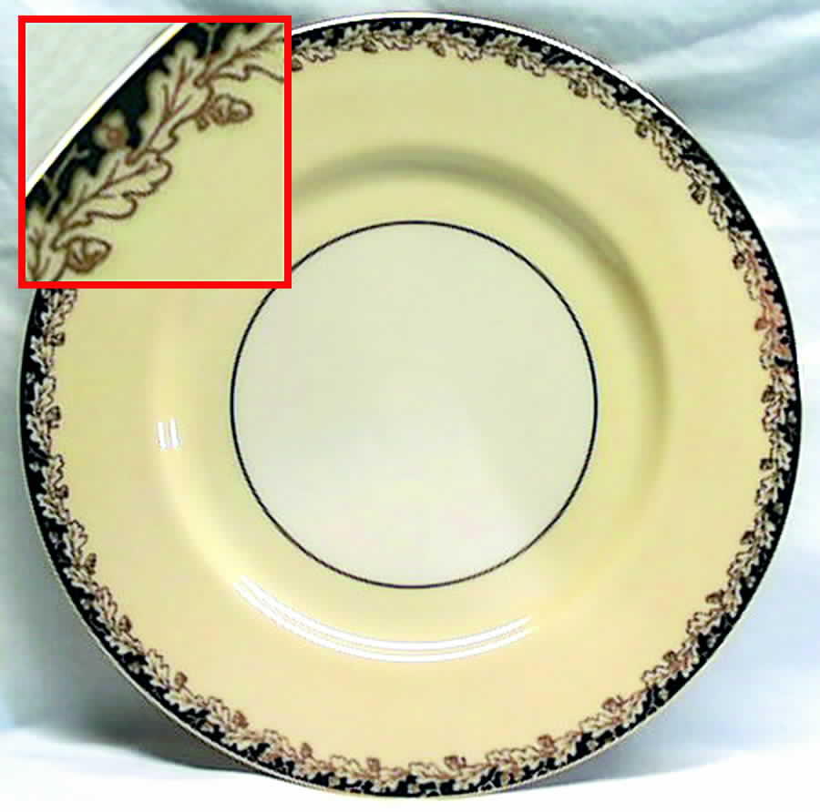 Oakleaf Black Cream Service Plate (Charger) by Lenox-1