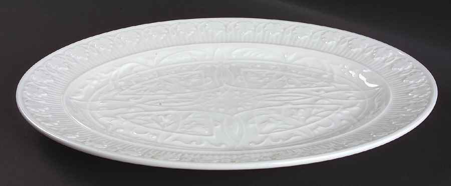 White Linen 13" Oval Serving Platter by Lenox-1