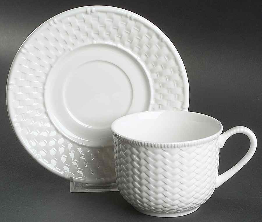 Wicker Basket Flat Cup & Saucer Set by Ralph Lauren China-1