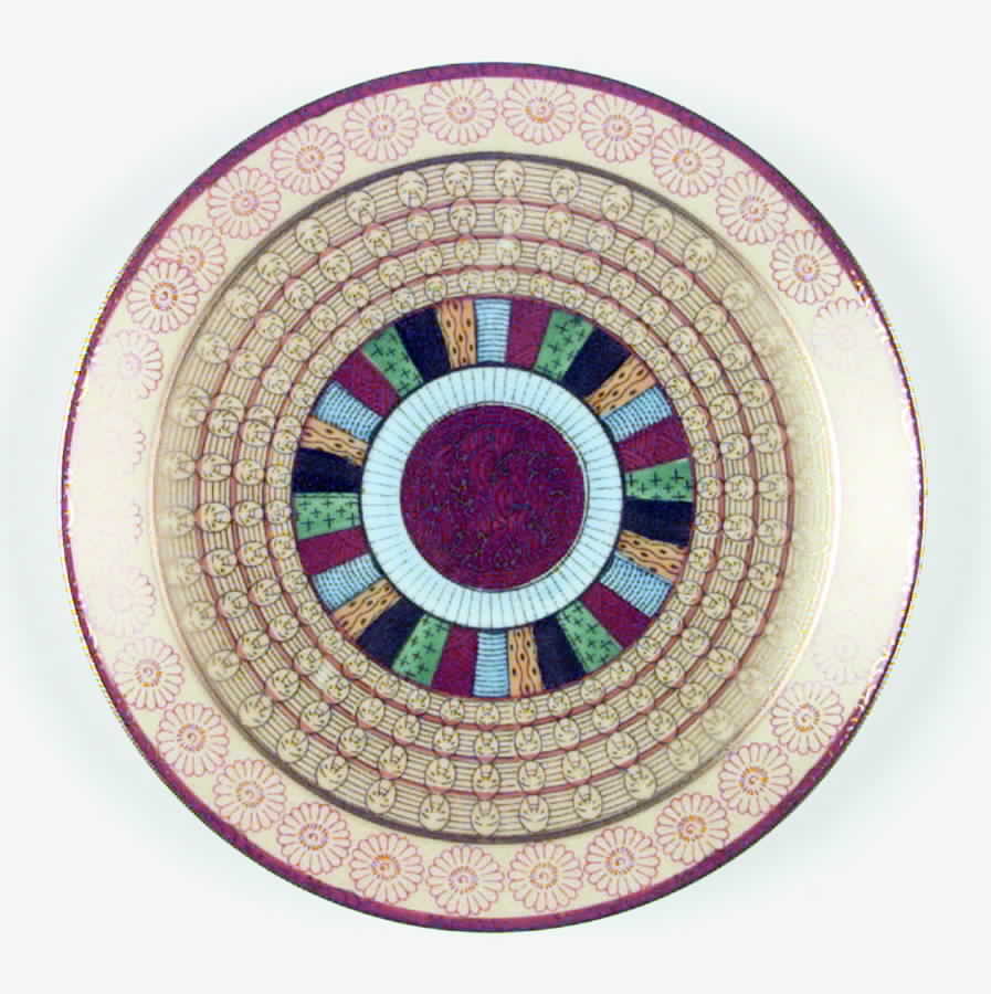 Thousand Faces Dessert/Pie Plate by Laurel (Japan)-1