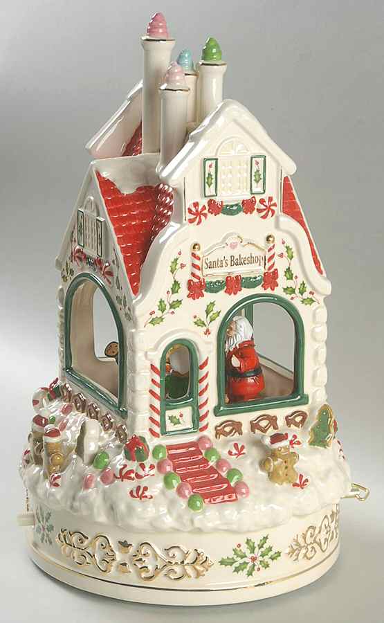 Holiday (Dimension) Santa's Bake Shop Musical Centerpiece by Lenox-1