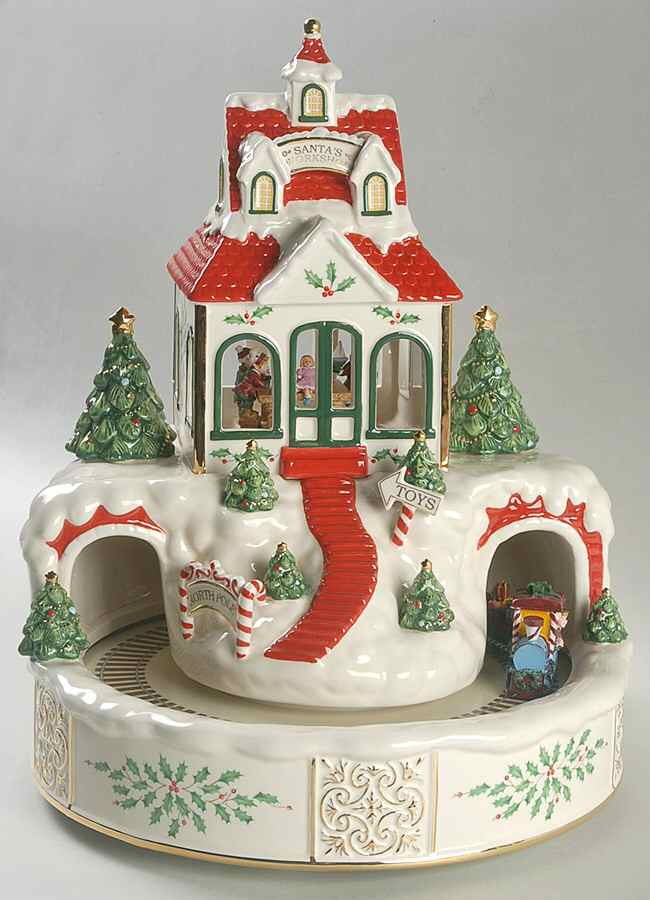 Holiday (Dimension) Santa Workshop Musical Centerpiece by Lenox-1