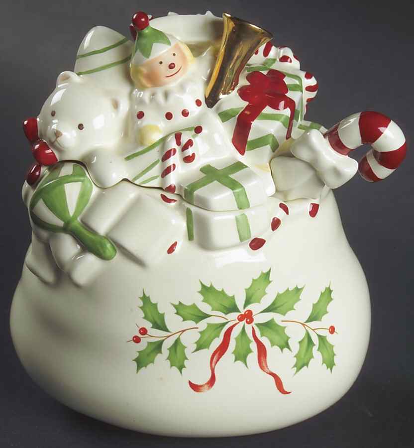 Holiday (Dimension) Figural  Sugar Bowl & Lid w/Spoon by Lenox-1