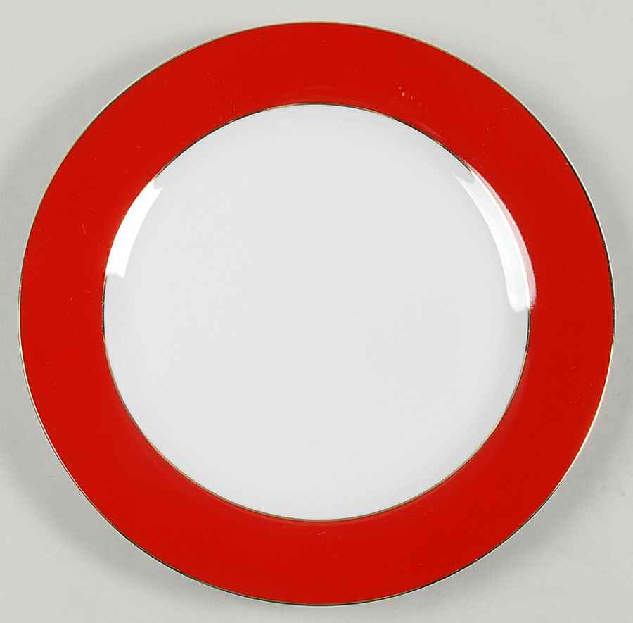 Red Band Dinner Plate by Lillian Vernon-1