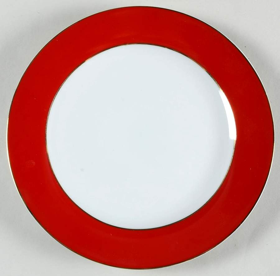 Red Band Salad Plate by Lillian Vernon-1