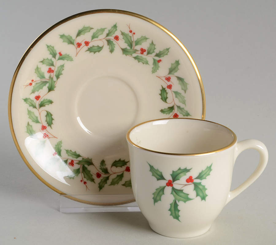 Holiday (Presidential)  Flat Demitasse Cup & Saucer Set by Lenox-1