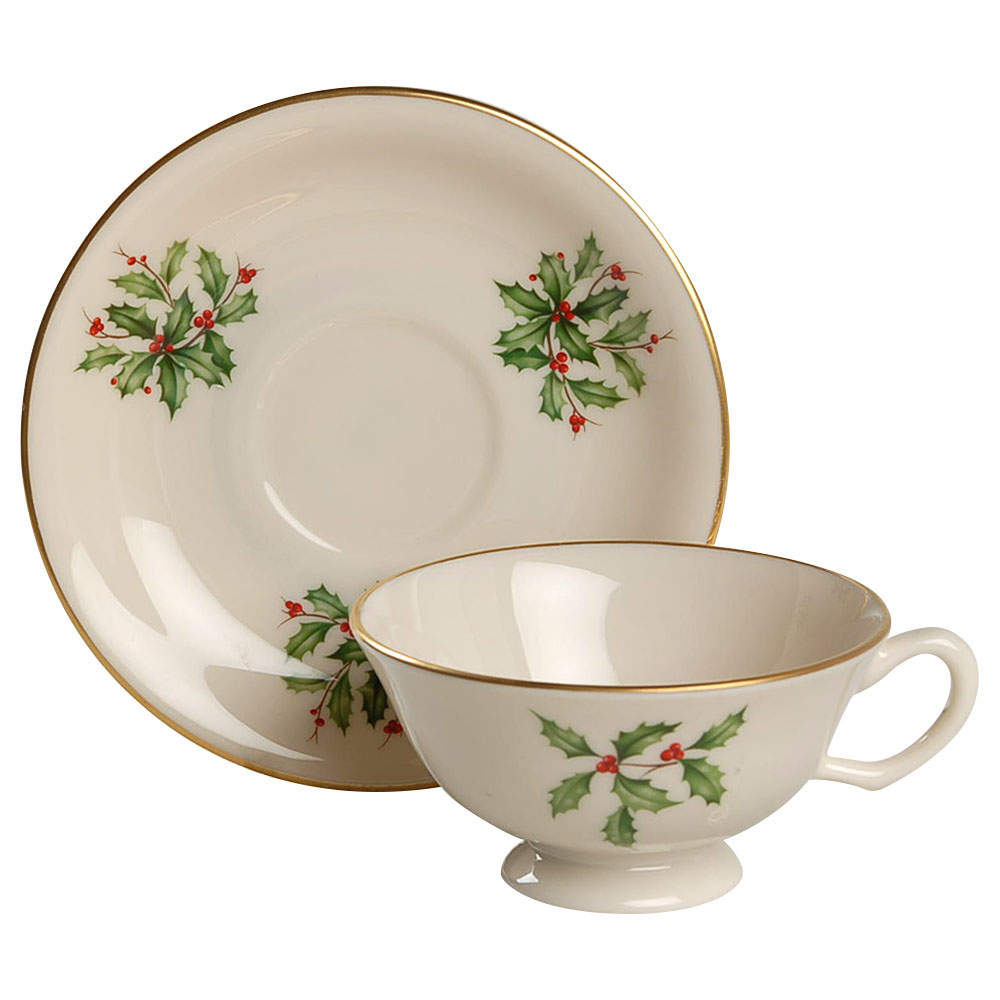Holiday (Presidential)  Footed Cup & Saucer Set by Lenox-1