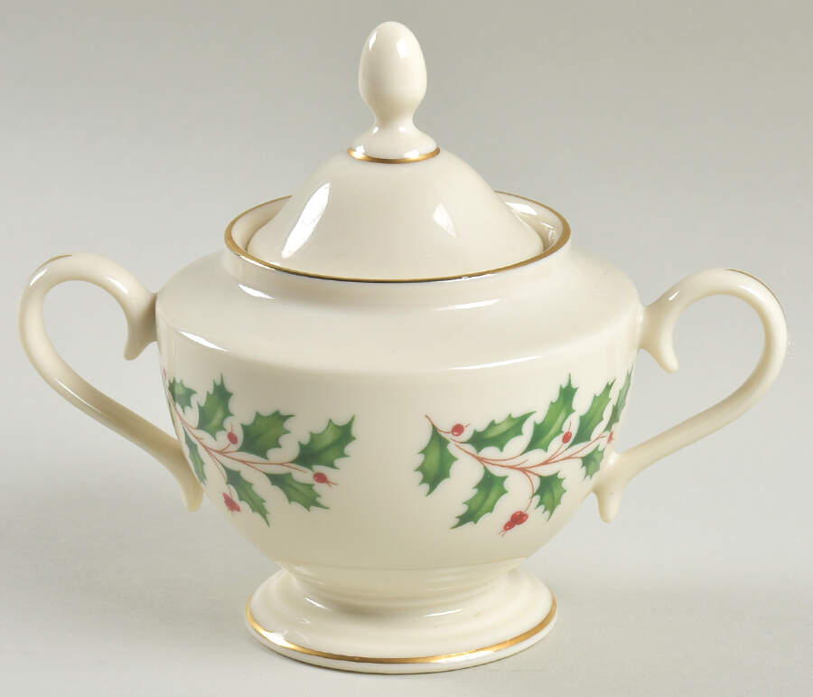 Holiday (Presidential)  1999 Shape Sugar Bowl & Lid by Lenox-1