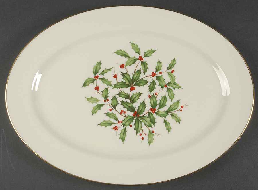 Holiday (Presidential)  13" Oval Serving Platter by Lenox-1