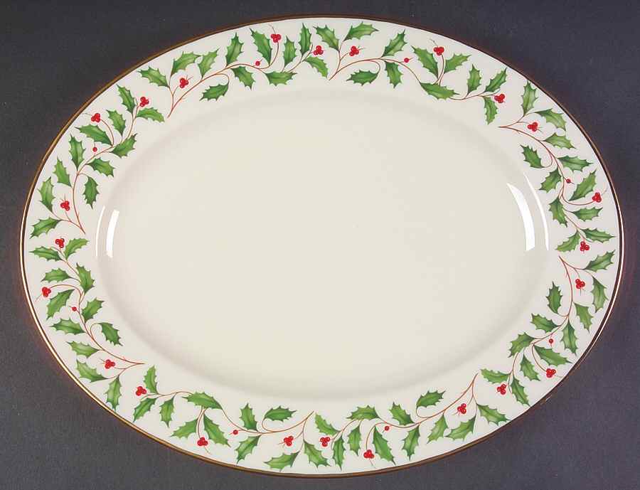 Holiday (Presidential)  13" Oval Serving Platter by Lenox-1