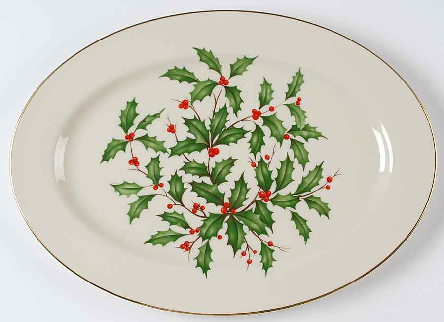 Holiday (Presidential)  16" Oval Serving Platter by Lenox-1