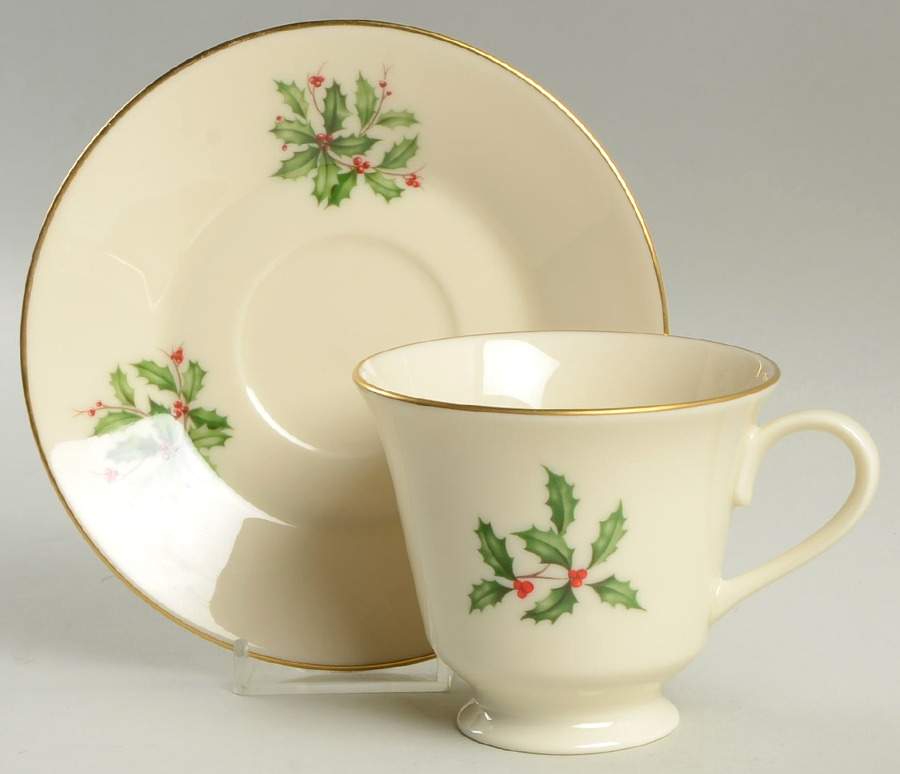 Holiday (Presidential)  Footed Cup & Saucer Set by Lenox-1