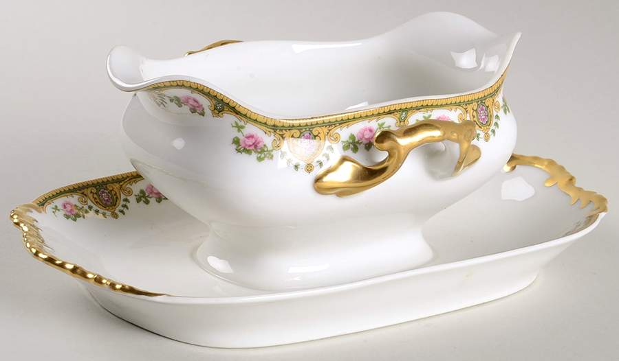 MHL14 Gravy Boat with Attached Underplate by Michelaud Freres-1
