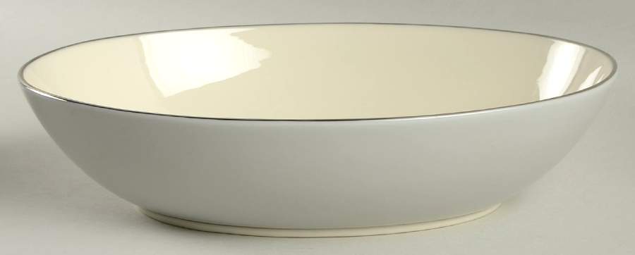 Devon Collection Blue Gray(Platinum Trim) 9" Oval Vegetable Bowl by Lenox-1